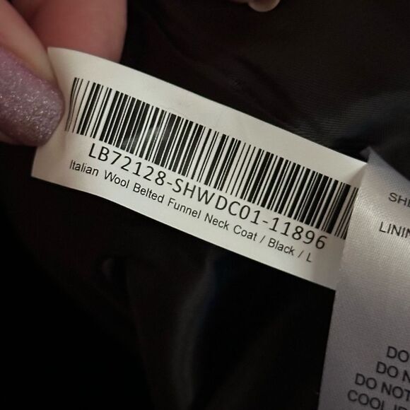 Quince Italian Wool Belted Coat in Black Size Large NWTs - Picture 9 of 9